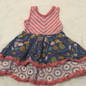 Matilda Jane Twirling Ruffle Skirt Dress Strawberries Size 4